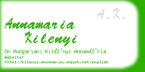 annamaria kilenyi business card